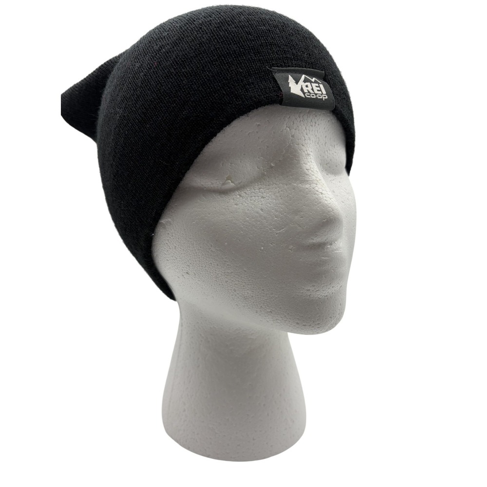 REI Co-op Mens One Size Black Knit Beanie Wool Blend Outdoor Ski Winter